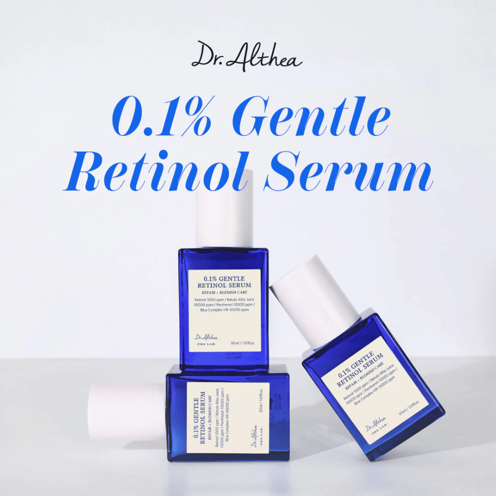 Kuva Dr. Althea 0.1% Gentle Retinol Serum – hellävarainen mutta tehokas seerumi, joka hoitaa ihoa, vähentää ryppyjä ja edistää nuorekasta hehkua.