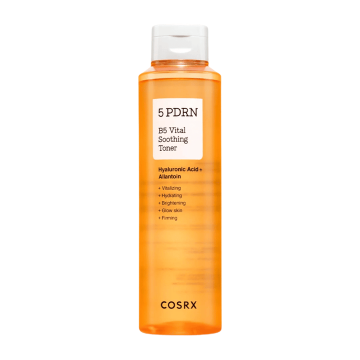 COSRX 5 PDRN B5 Vital Soothing Toner 280 ml kasvovesi B5:llä, hyaluronihapolla ja PDRN vahvistamaan ihon suojakerrosta