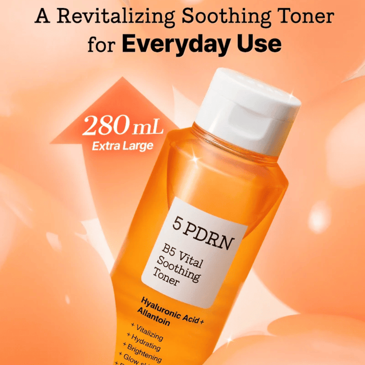 COSRX 5 PDRN B5 Vital Soothing Toner 280 ml erittäin suuri rauhoittava kasvovesi hyaluronihapolla ja allantoiinilla päivittäiseen käyttöön