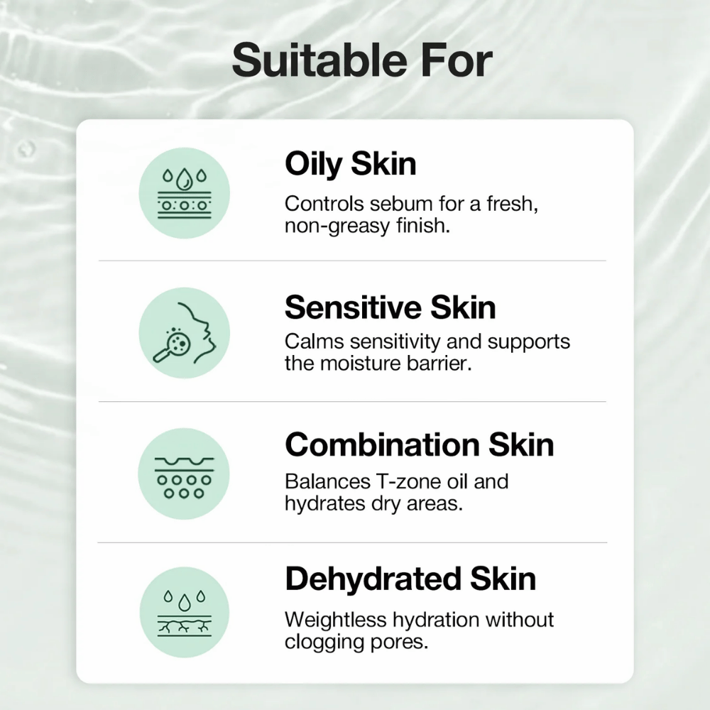 NINELESS A-Control 10% Azelaic Acid Serum sopii rasvaiselle, sekaiholle, herkälle ja pintakuivalle iholle sekä auttaa tasapainottamaan talia ja kosteuttamaan ihoa.