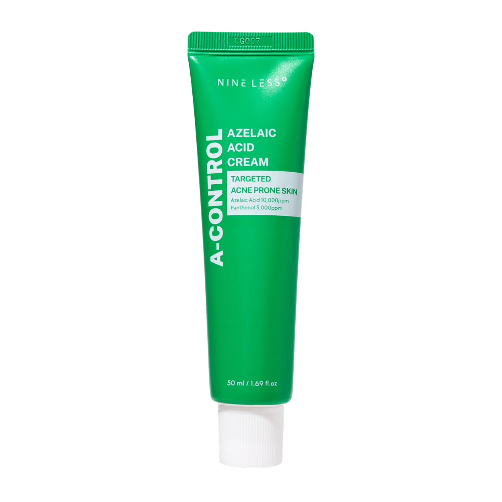NINELESS A-Control Azelaic Acid Cream kasvovoide – korealainen voide, jossa on atselaiinihappoa, joka auttaa vähentämään epäpuhtauksia, rauhoittamaan ihoa ja parantamaan ihon rakennetta.
