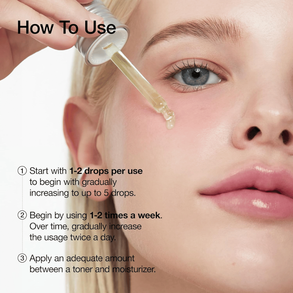 ANUA Azelaic Acid 10+ Hyaluron Serumin käyttö:

Aloita 1-2 tipalla ja lisää vähitellen 5 tippaan.
Käytä 1-2 kertaa viikossa ja lisää sitten päivittäiseen käyttöön aamuin ja illoin.
Levitä kasvoveden ja kosteusvoiteen välissä.