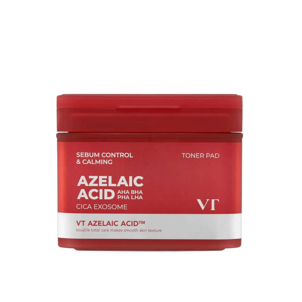 Tuotekuva VT Azelaic Acid Cica Exosome Toner Padista – päivittäinen hellävarainen kuorinta, joka vähentää talia ja rauhoittaa ihoa.
