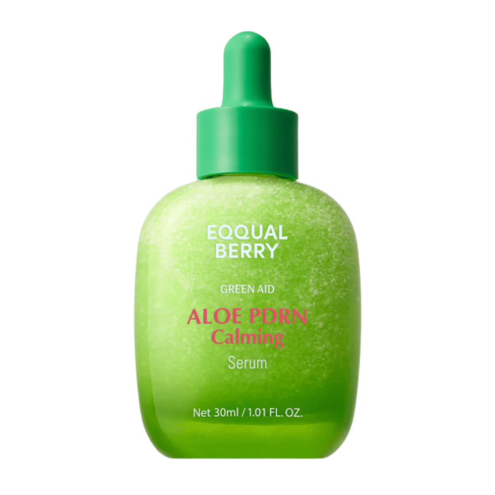 Tuotekuva EQQUALBERRY Aloe PDRN Calming Serum 30 ml – korealainen kasvoserumi, jossa on aloe ja PDRN kosteuttamiseen ja ihon korjaamiseen.