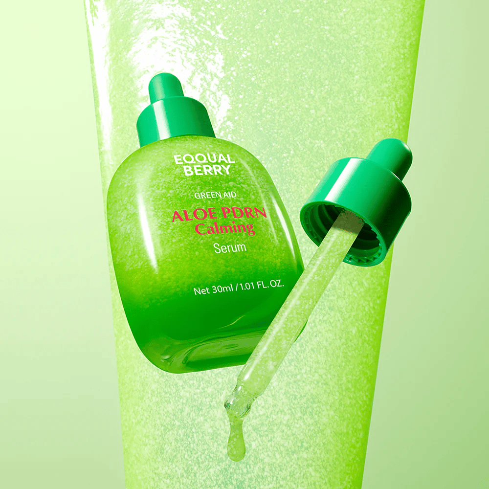 EQQUALBERRY Aloe PDRN Calming Serum 30 ml pipetillä – rauhoittava kasvoserumi, jossa on aloe ja PDRN kosteutetulle ja tasapainoiselle iholle.
