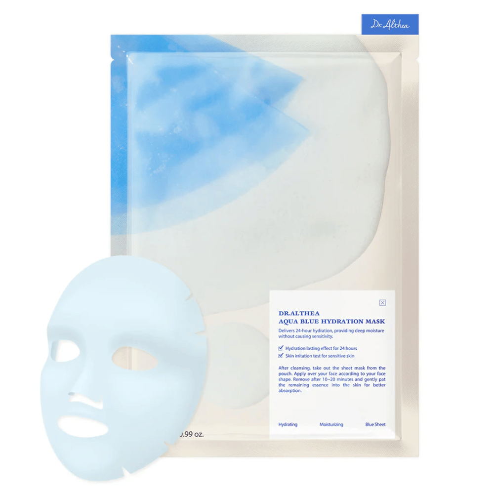 Dr. Althea Aqua Blue Hydration Mask
Antaa 24 tunnin syväkosteutuksen ärsyttämättä ihoa. Täydellinen herkälle iholle. Naamio sisältää atsuleenia, joka rauhoittaa ja kosteuttaa intensiivisesti.