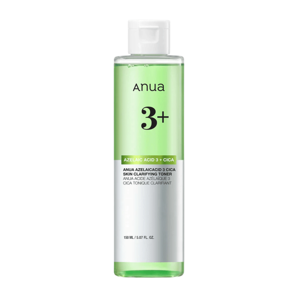 Anua Azelaic Acid 3 Cica Skin Clarifying Toner 150 ml – rauhoittava kasvovesi, jossa on 3 % atselaiinihappoa ja Cicaa herkälle, epäpuhtaalle ja punoitukseen taipuvaiselle iholle.