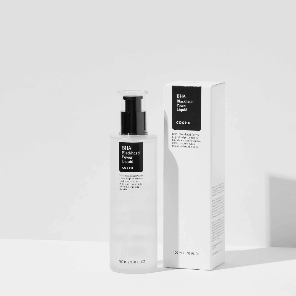 COSRX BHA Blackhead Power Liquid 100 ml pakkauksella – kuoriva kasvoseerumi BHA:lla, joka ehkäisee mustapäitä ja ylimääräistä talia.