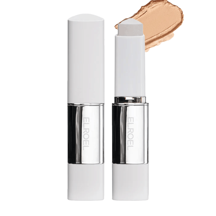 ELROEL Blanc Cover Cream Stick concealer syvässä sävyssä, jossa on korkea peittävyys ja pehmeä, ihonläheinen viimeistely.