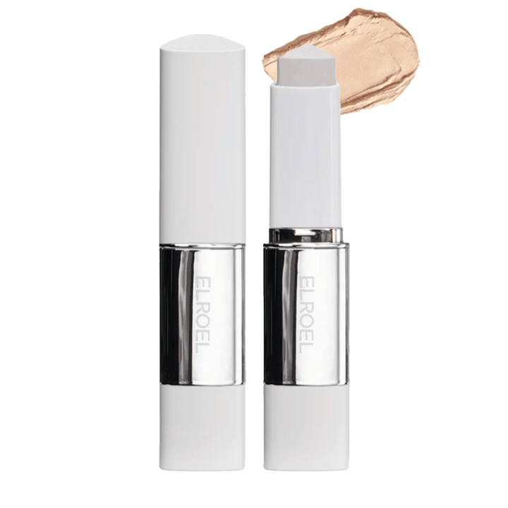 ELROEL Blanc Cover Cream Stick concealer keskisävyssä, kermainen koostumus, joka sulautuu ihoon tasaisen lopputuloksen saamiseksi.