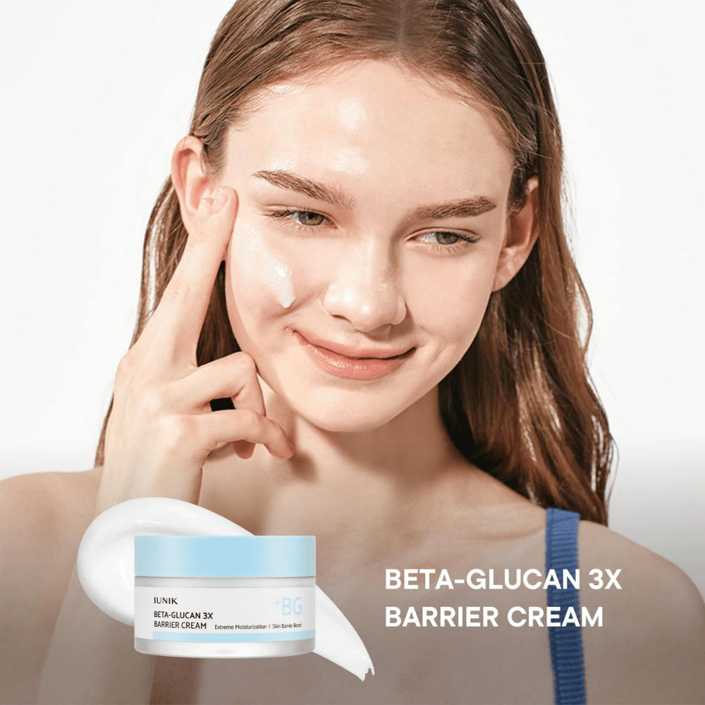 iUNIK Beta-Glucan 3X Barrier Cream levitetään iholle syväkosteutukseen ja vahvistamaan ihon suojakerrosta