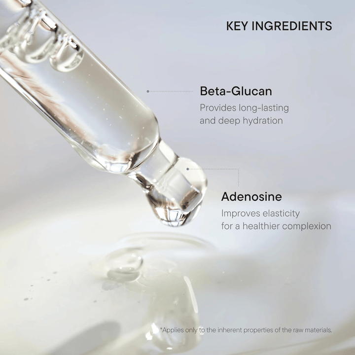 iUNIK Beta-Glucan Power Moisture Serum beetaglukaanilla ja adenosiinilla, jotka tarjoavat pitkäkestoista kosteutusta ja parannettua elastisuutta