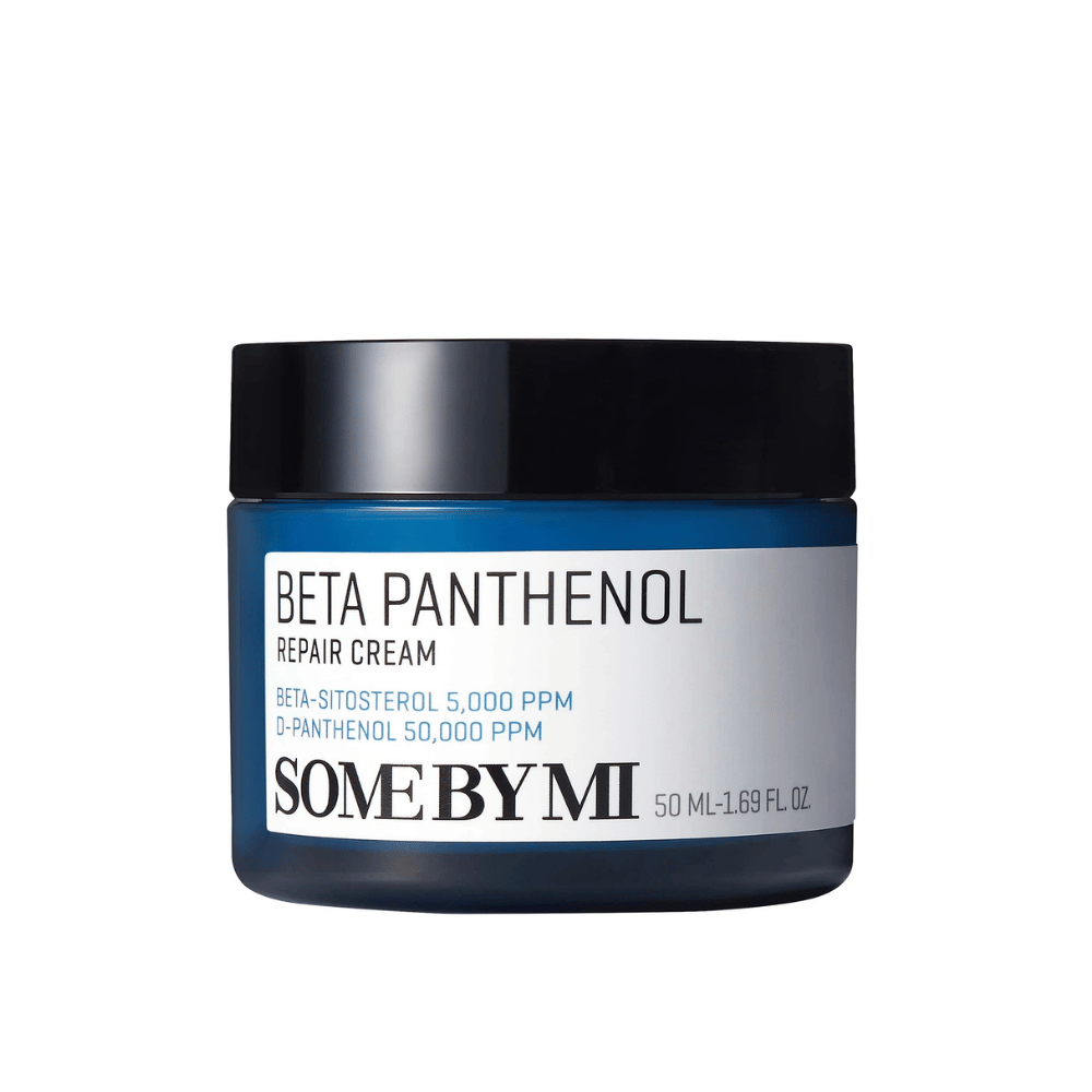 Tuotekuva SOME BY MI Beta Panthenol Repair Cream 50ml – intensiivisesti hoitava korealainen kosteusvoide herkälle iholle.