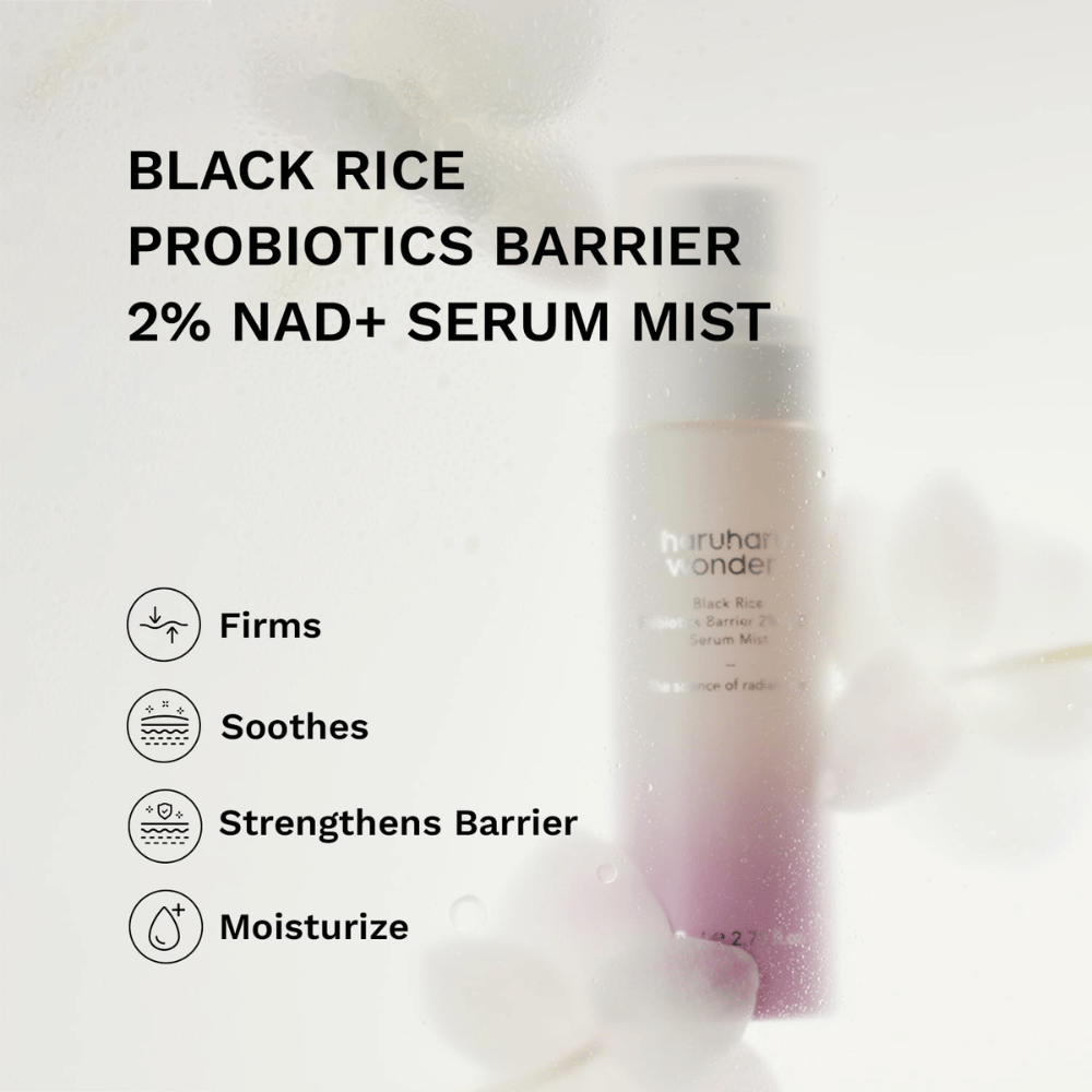 Haruharu Wonder Black Rice Probiotics Barrier 2% NAD+ Serum Mist – rauhoittava ja ihon suojamuuria vahvistava kasvomist