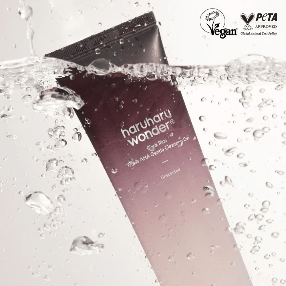 Haruharu Wonder Black Rice Triple AHA Gentle Cleansing Gel – vegaaninen ja cruelty-free kasvojenpuhdistusaine