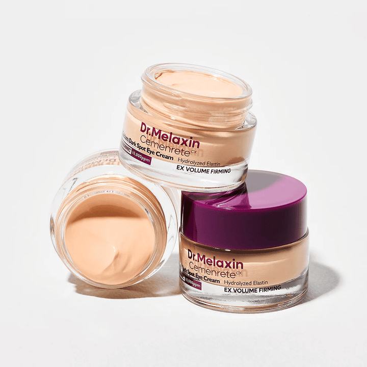 Dr.Melaxin Cemenrete Eye Cream useista kulmista, korealainen silmänympärysvoide tummia läiskiä ja hienoja juonteita vastaan, antaa volyymia ja kiinteyttää.