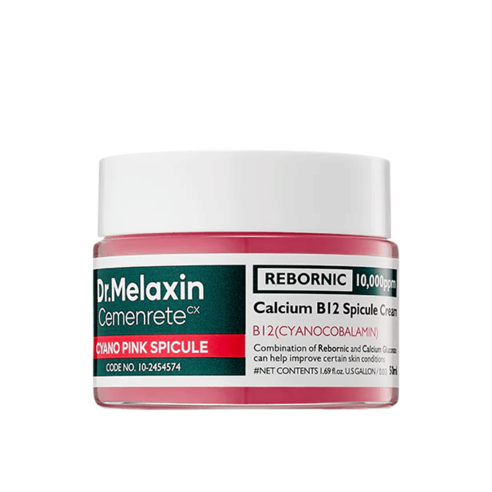 Dr. Melaxin Cemenrete Cyano Pink Spicule Cream – kasvovoide, joka sisältää B12-vitamiinia ja spikuleja, parantaa ihon elastisuutta ja hehkua.