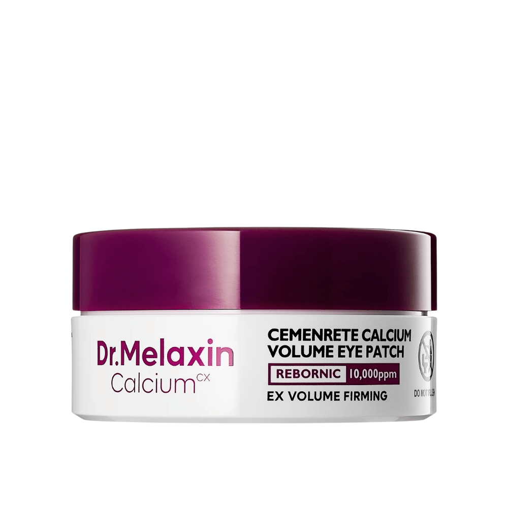 Dr. Melaxin Cemenrete Calcium Volume Eye Patch – tilavuutta antavat hydrogeelinaamion palat, joissa on kalsiumia ja Rebornic 10 000 ppm kiinteämmälle iholle ja vähentyneille hienoille juonteille.