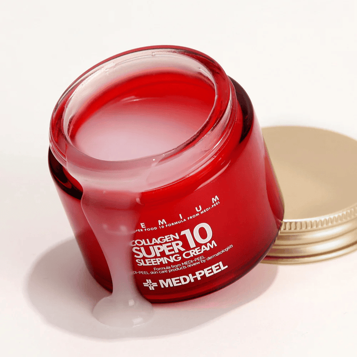MEDI-PEEL Collagen Super 10 Sleeping Cream – korealainen yövoide kollageenilla, joka kosteuttaa, vahvistaa ihon suojamuuria ja antaa kimmoisuutta yön aikana.
