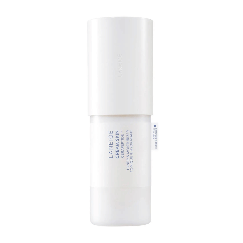 Laneige Cream Skin Cerapeptide Refiner valkoisessa pumppupullossa. Tuote yhdistää kasvoveden ja kosteusvoiteen, suunniteltu kosteuttamaan ja sävyttämään ihoa.