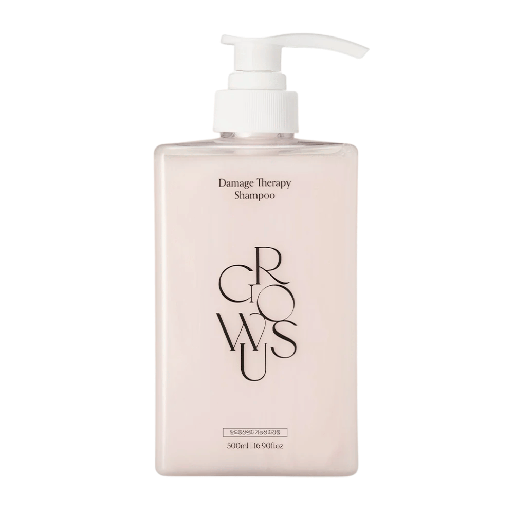 GROWUS Damage Therapy Shampoo EX 500 ml korjaavan shampoon tuotekuva valkoista taustaa vasten
