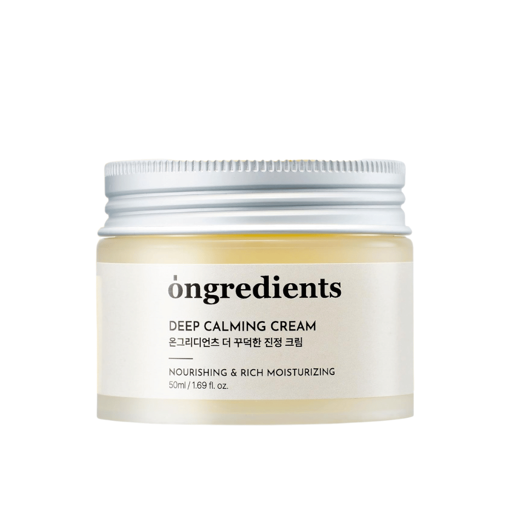 Ongredients Deep Calming Cream – vegaaninen kosteusvoide sheavoilla ja centellalla ravitsemaan, rauhoittamaan ja vahvistamaan ihon suojakerrosta.