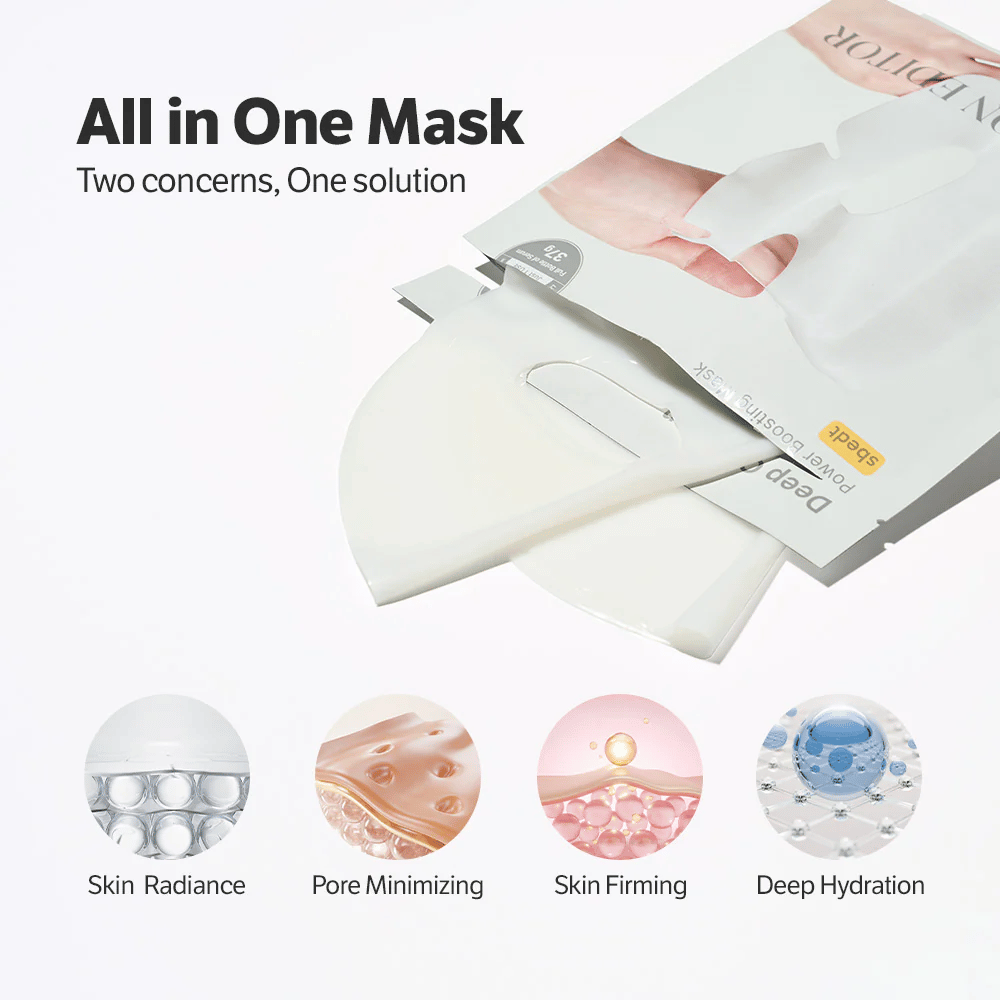 Sungboon Editor Deep Collagen Power Boosting Mask – all-in-one Sheet mask, joka antaa hehkua, minimoi huokosia, kiinteyttää ihoa ja kosteuttaa syvältä.