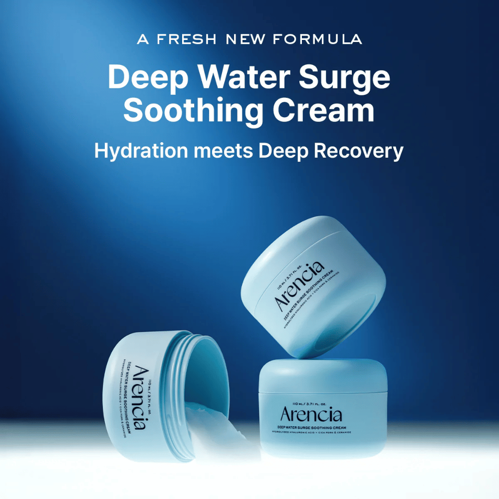Arencia Deep Water Surge Soothing Cream – uusi rauhoittava ja kosteuttava kasvovoide, joka yhdistää intensiivisen kosteutuksen ja ihon korjaavan hoidon.