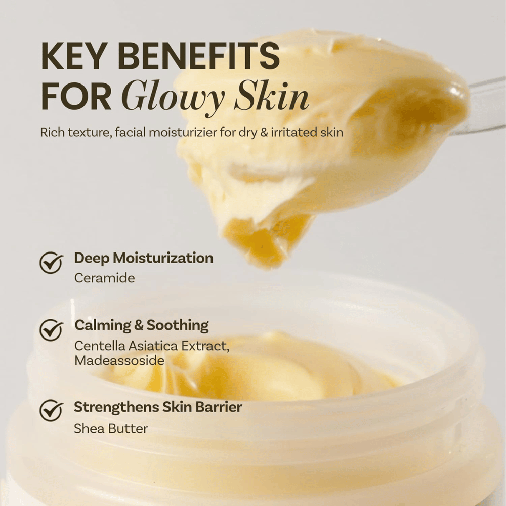 Ongredients Deep Calming Cream – runsas, kosteuttava voide keramidilla ja centellalla, jotka rauhoittavat ja vahvistavat ihon suojakerrosta.