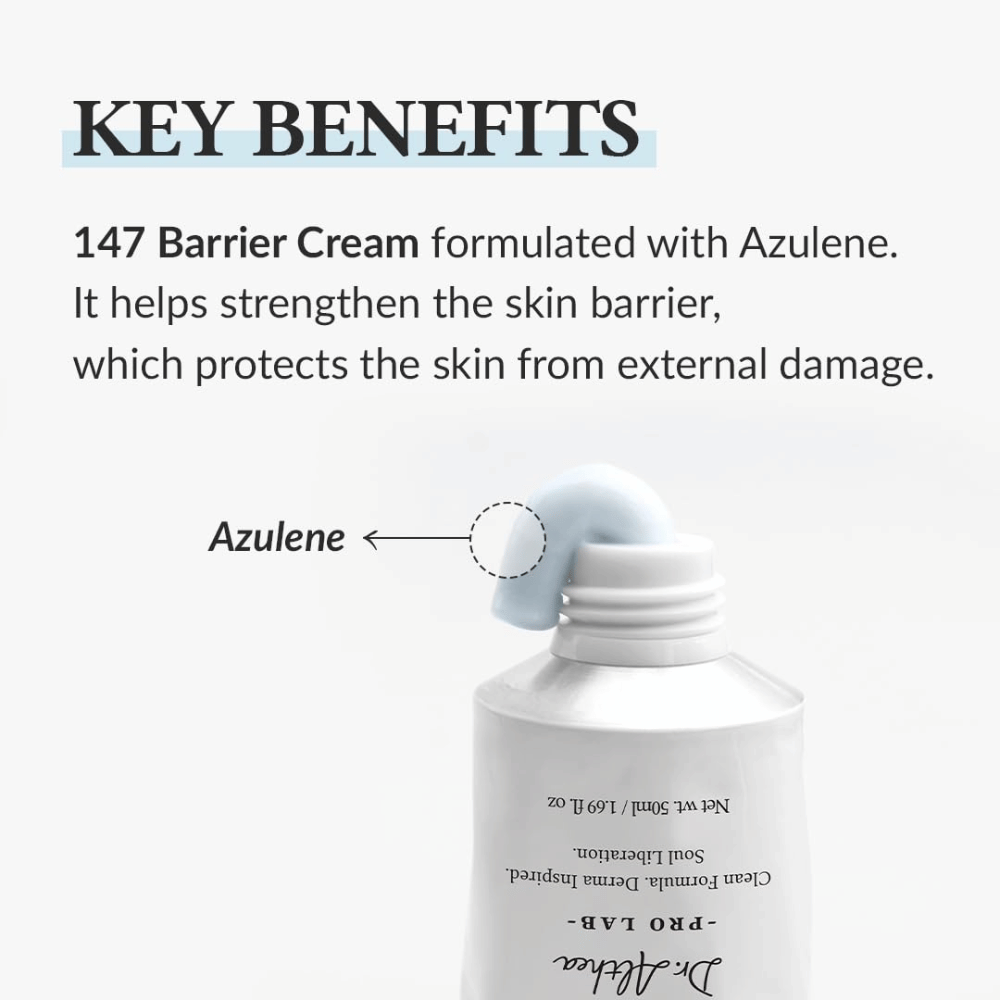 Dr. Althea 147 Barrier Cream Azulenen kanssa, kosteuttava voide, joka vahvistaa ihon suojaa ja suojaa ihoa ulkoisilta vaurioilta.