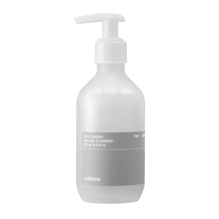 Celimax Dual Barrier Mild Gel Cleanser 200 ml – mieto geeli puhdistusaine kasvoille, joka puhdistaa hellävaraisesti, kosteuttaa ja auttaa säilyttämään ihon suojakerroksen.