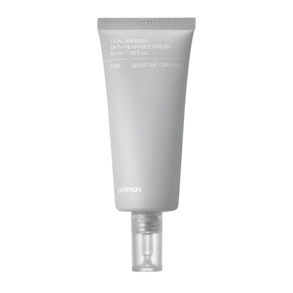 Celimax Dual Barrier Skin Wearable Cream herkälle ja kuivalle iholle, kosteuttava kasvovoide, joka vahvistaa ihon suojamuuria ja vähentää ärsytystä.