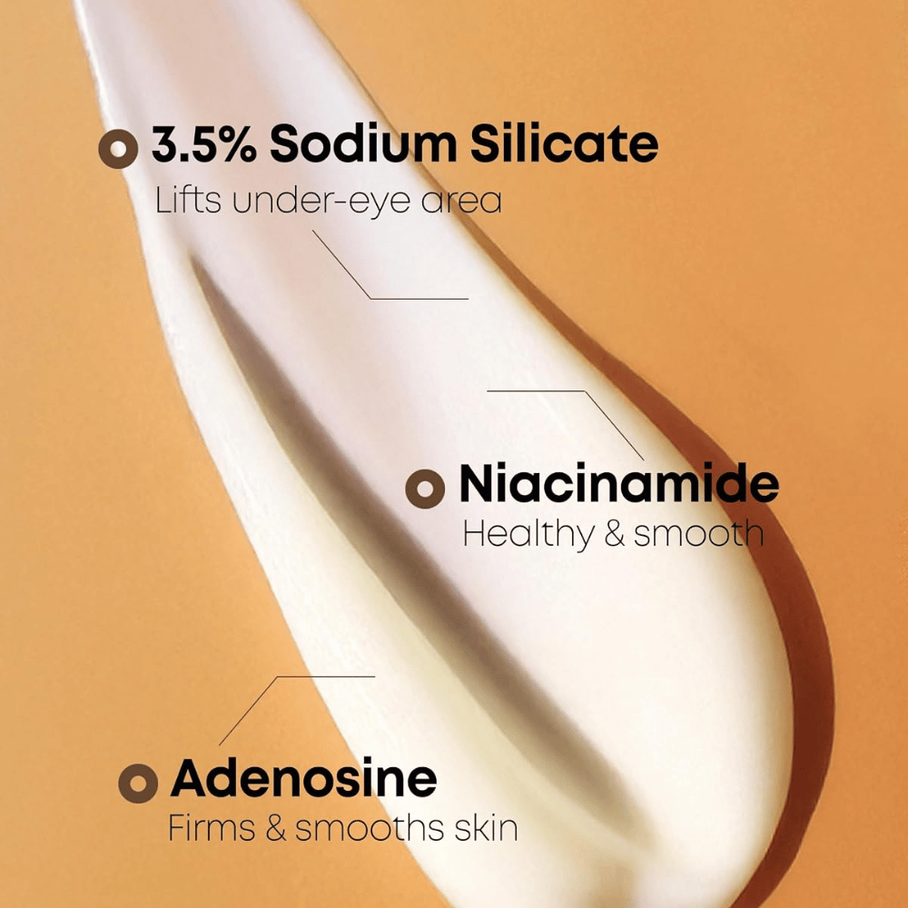 NINE LESS Ever-Youth Dual Effect Eye Cream – Silmänympärysvoide, jossa on Sodium Silicate, niasiiniamidi ja adenosiini