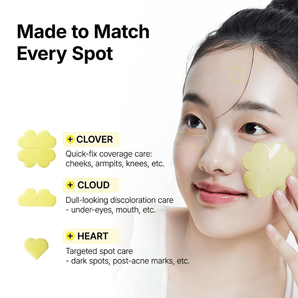Ma:nyo Glutathione 7 Dark Spot Serum Patch apilan-, pilven- ja sydämenmuotoisilla laastareilla eri ihoalueiden kohdennettuun hoitoon