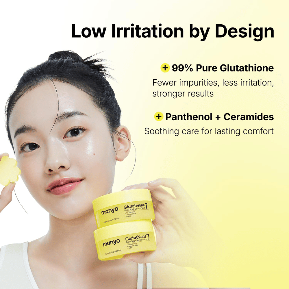 Ma:nyo Glutathione 7 Dark Spot Serum Patch 99 % glutathionella, panthenolilla ja keram ideilla pigmenttiläiskien hellävaraiseen hoitoon