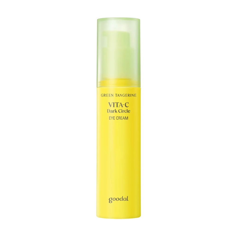Pullo Goodal Green Tangerine Vita C Dark Circle Eye Cream 30ml valkoisella taustalla C-vitamiinin kanssa.