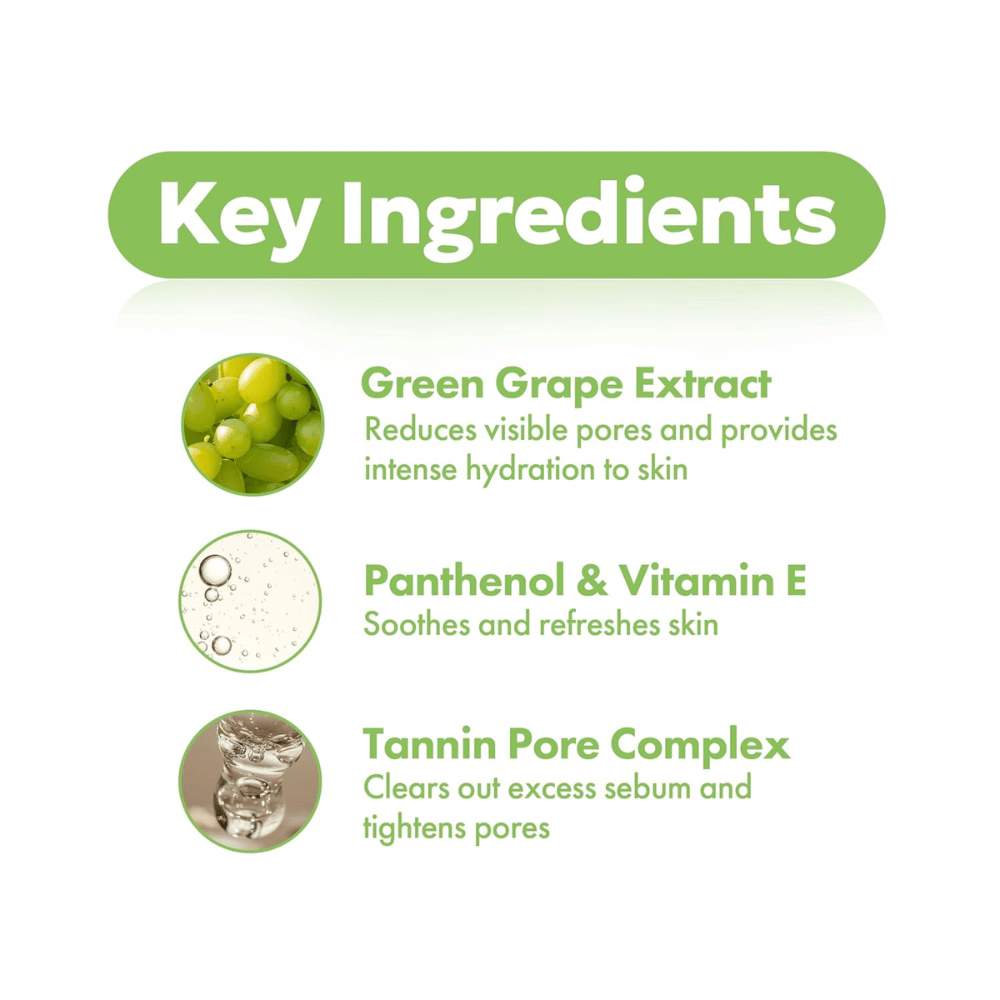 FRUDIA Green Grape Pore Control Scrub Cleansing Foam – avainainesosat kuten vihreä rypäleuute, pantenoli, E-vitamiini ja tanniinihuokoskompleksi puhdistettuihin ja parannettuihin huokosiin.