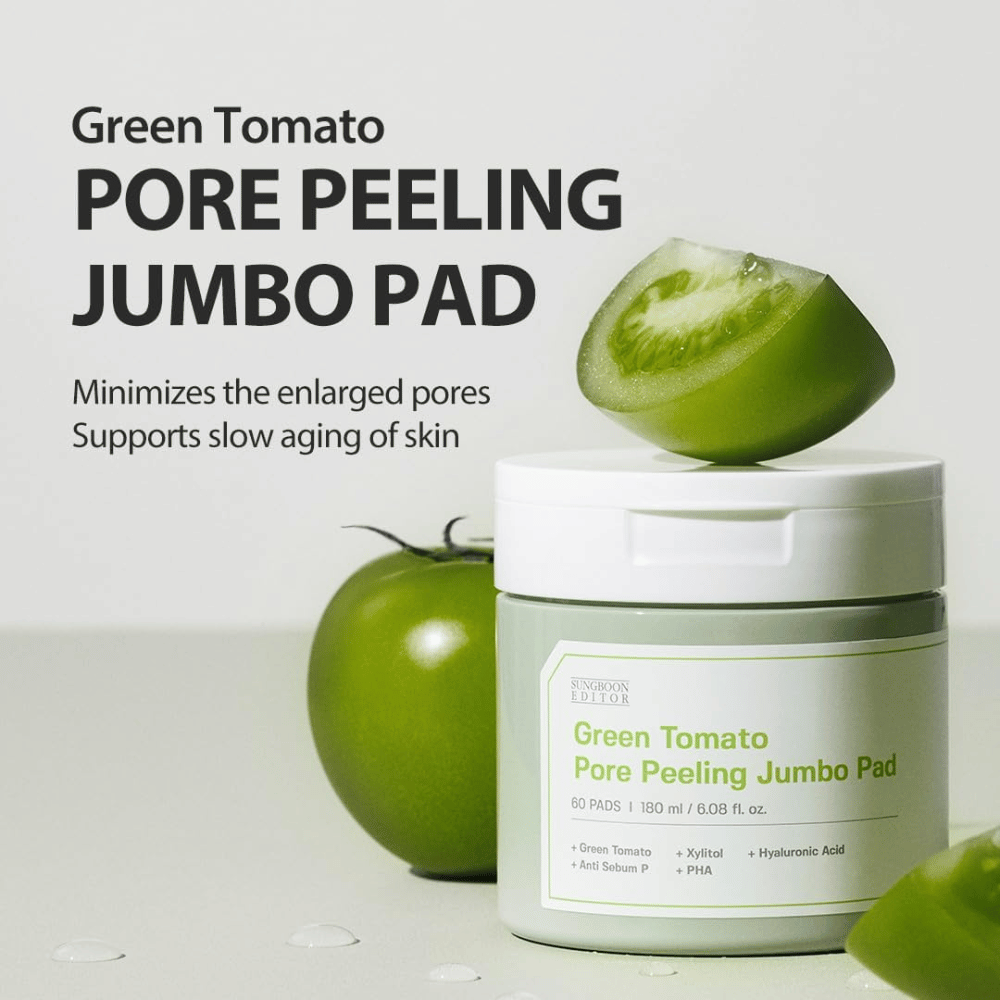 SUNGBOON EDITOR Green Tomato Pore Peeling Jumbo Pad – kuorivat laput huokosille ja tasaisemmalle ihon rakenteelle