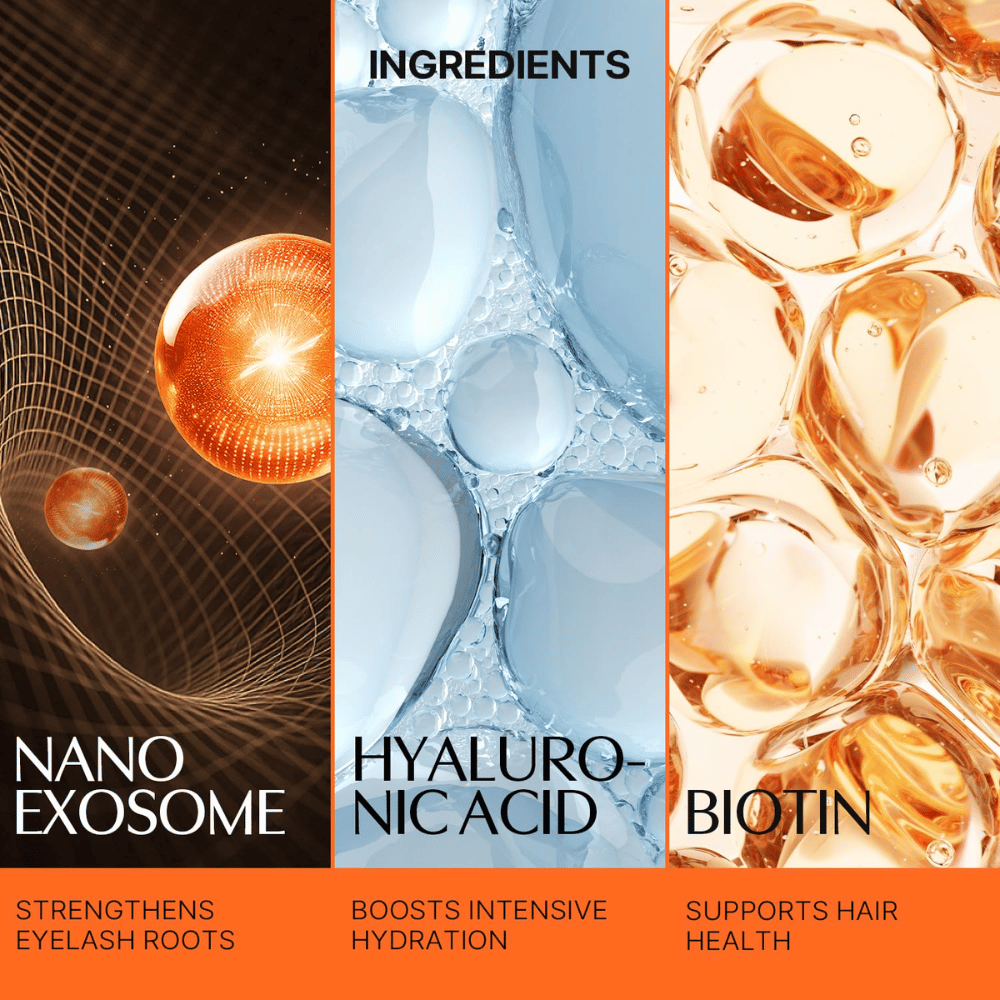 LILYEVE Grow Turn Exosome Dual Lash Seerumi nanoeksosomeilla, hyaluronihapolla ja biotiinilla ripsien hoitoon.