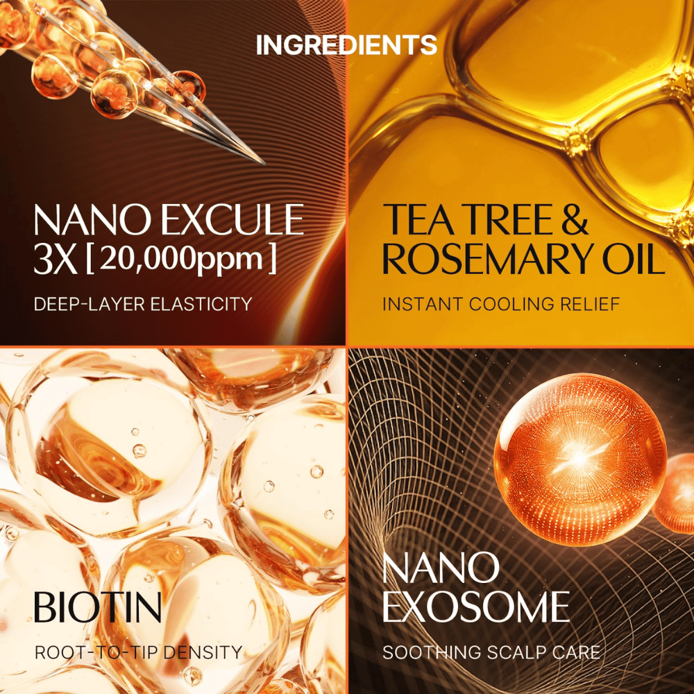 LILYEVE Grow Turn Exosome Spicule Ampoule 3000, jossa on nanoeksosomeja, biotiinia, tea tree ja rosmariinia hiusten ja hiuspohjan hoitoon.