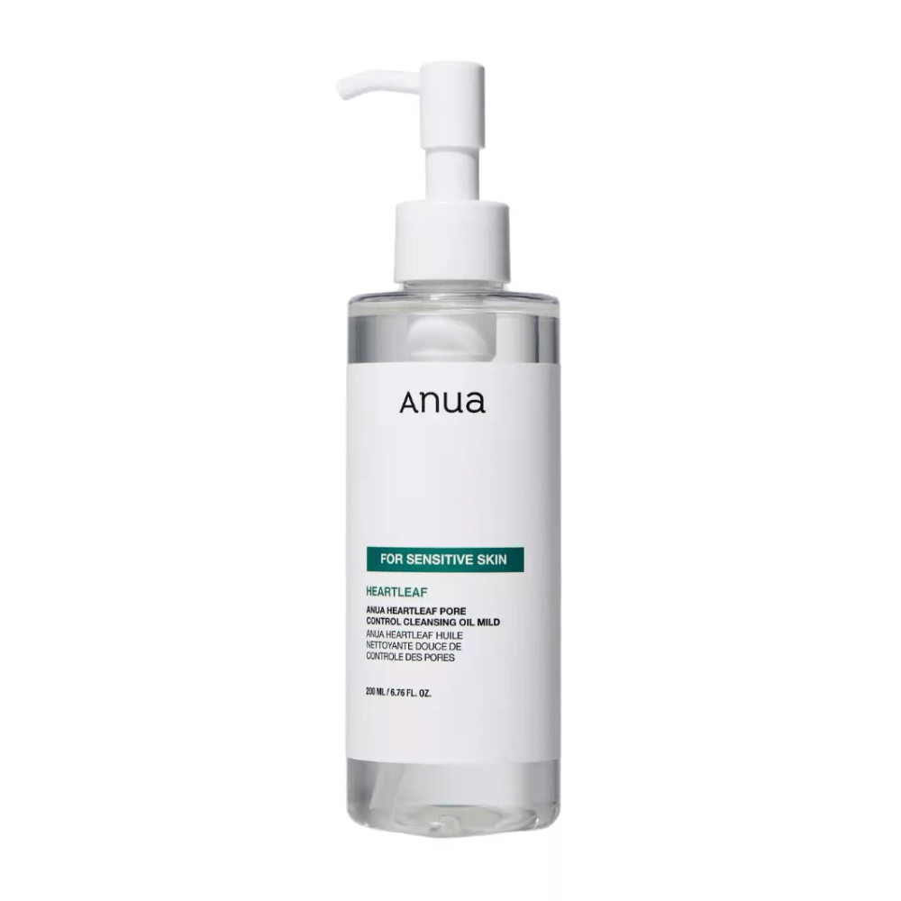 Anua Heartleaf Pore Control Cleansing Oil Mild on erityisesti herkälle iholle kehitetty puhdistusöljy. Se on suunniteltu lievittämään ja tehokkaasti poistamaan epäpuhtaudet ja meikin, samalla kun se hallitsee ihohuokosia ärsyttämättä ihoa.