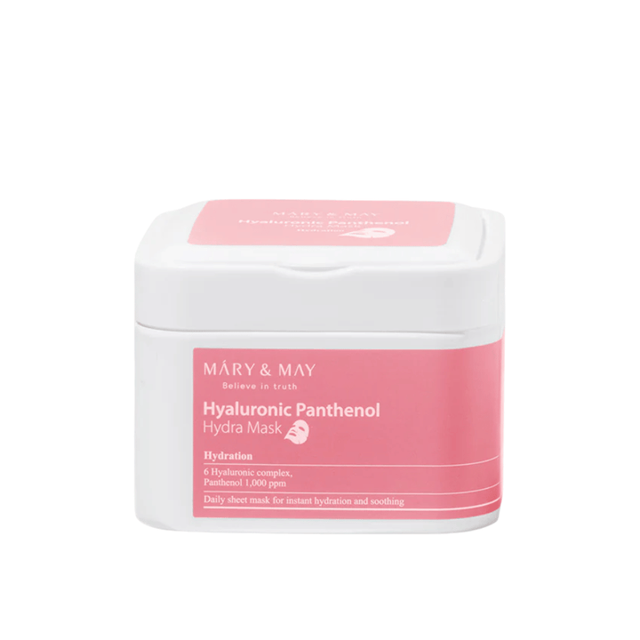 Mary & May Hyaluronic Panthenol Hydra Mask – korealainen kasvonaamio, jossa on hyaluronihappokompleksi ja panthenoli 1000 ppm syväkosteutukseen