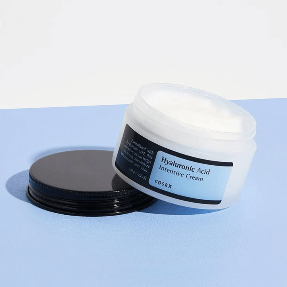 COSRX Hyaluronic Acid Intensive Cream 100 g – ravitseva kasvovoide hyaluronihapolla, joka tarjoaa pitkäkestoista kosteutusta ja pehmeän ihon