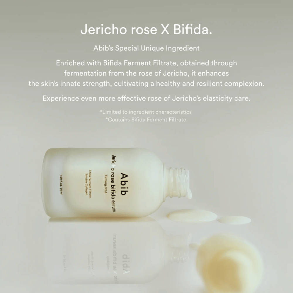 Tietokuva, joka korostaa Jericho Rosen ja Bifida Ferment Filtraten yhdistelmää vahvemman ja kimmoisamman ihon puolesta.