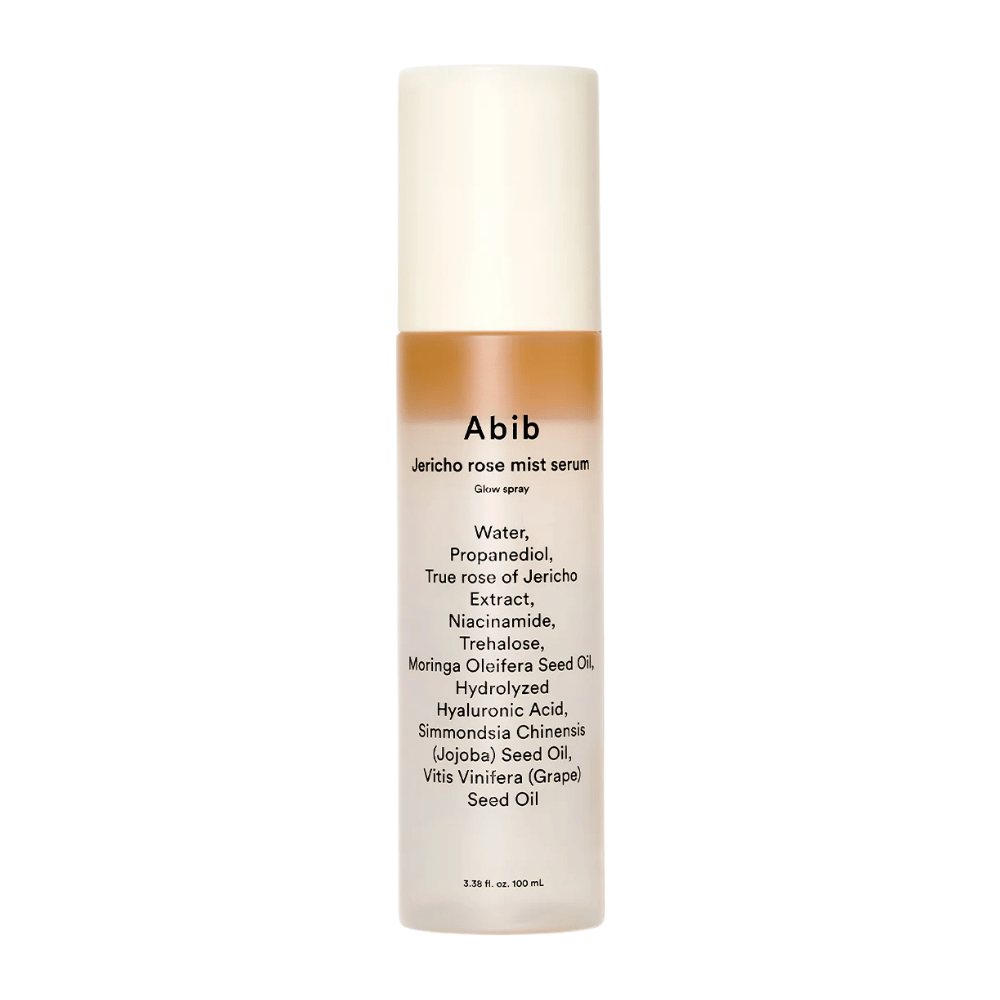 Tuotekuva Abib Jericho Rose Mist Serumista 100 ml. Kosteuttava kasvosuihke hyaluronihapolla ja Jerikon ruusulla.