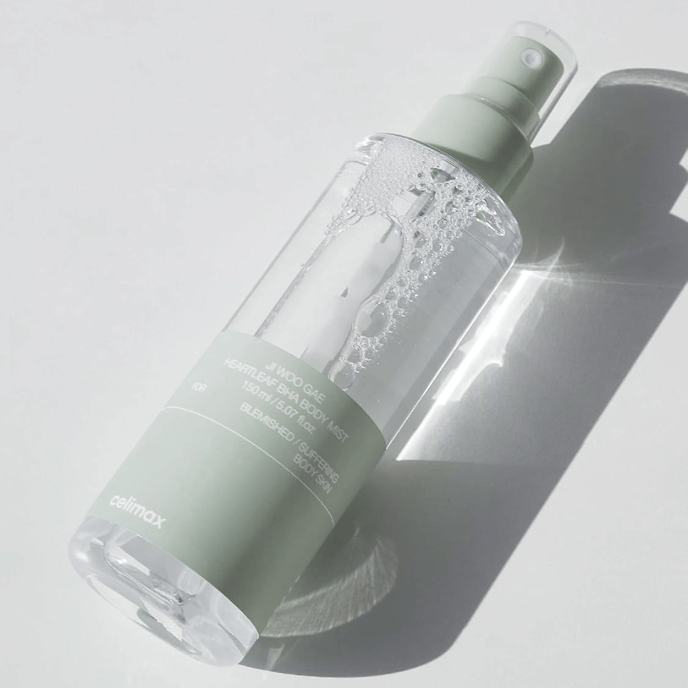celimax Ji Woo Gae Heartleaf BHA Body Mist 150 ml, jossa on BHA:ta ja heartleafia