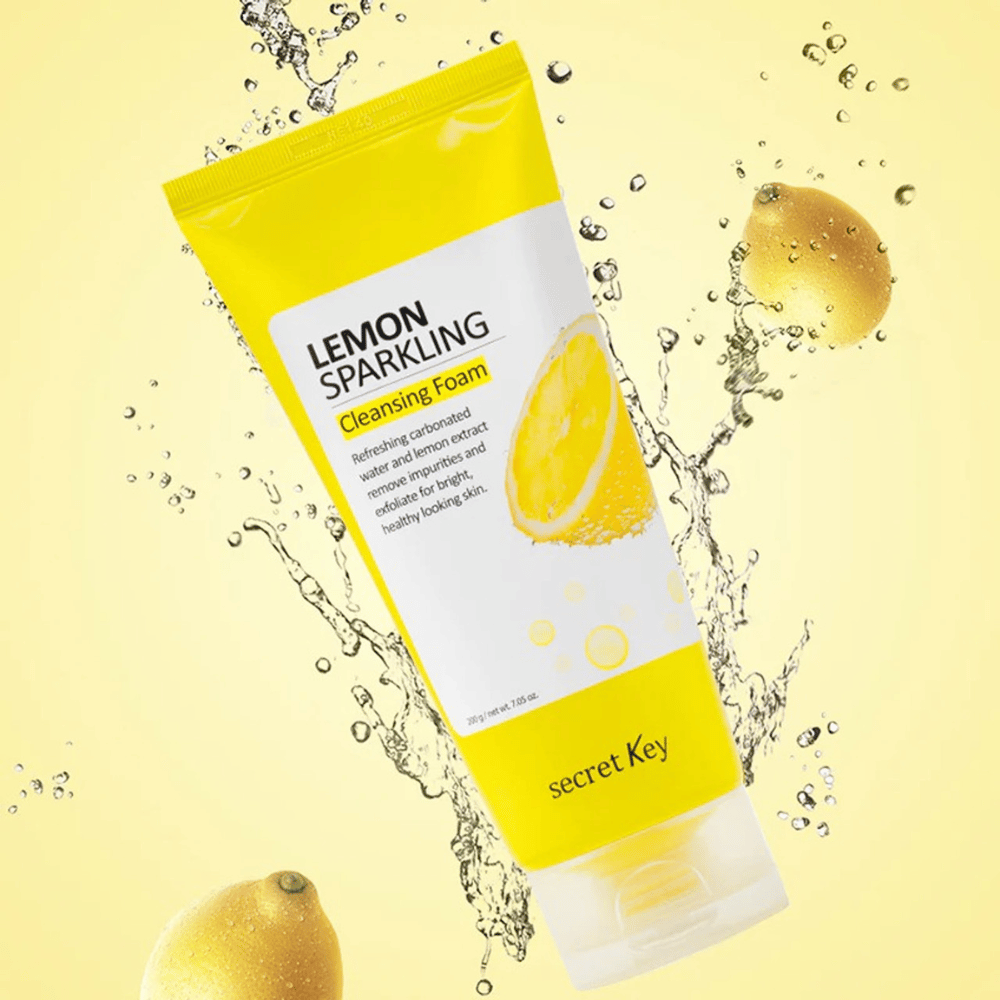 Lemon Sparkling Cleansing Foam Secret Key – virkistävä vaahtopuhdistusaine sitruunauutteella, joka poistaa epäpuhtaudet ja kirkastaa ihoa.