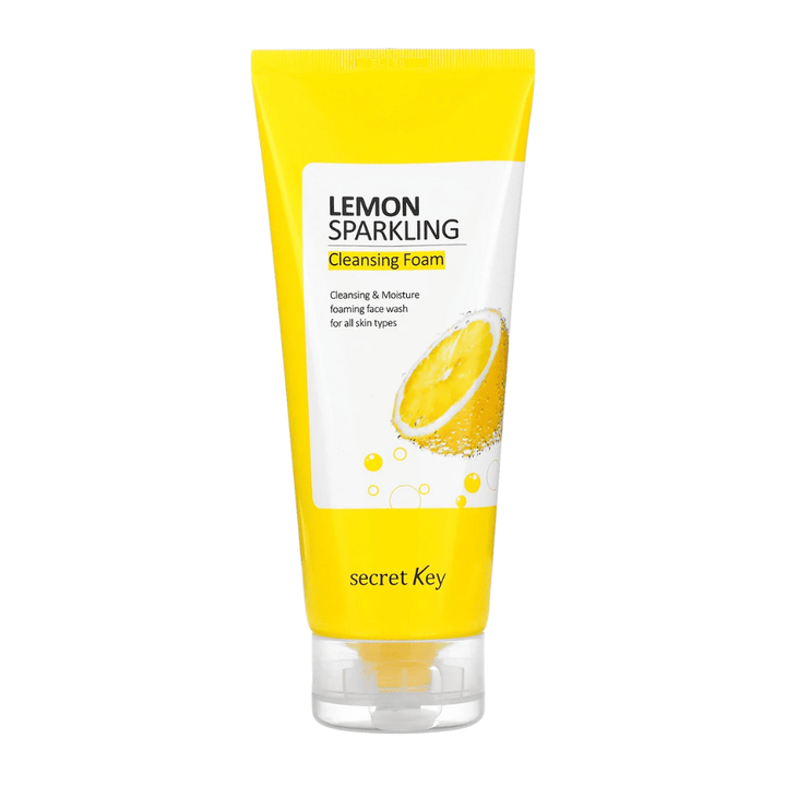 Secret Key Lemon Sparkling Cleansing Foam – mild ansiktsrengöring med citron och kolsyrat vatten för alla hudtyper.