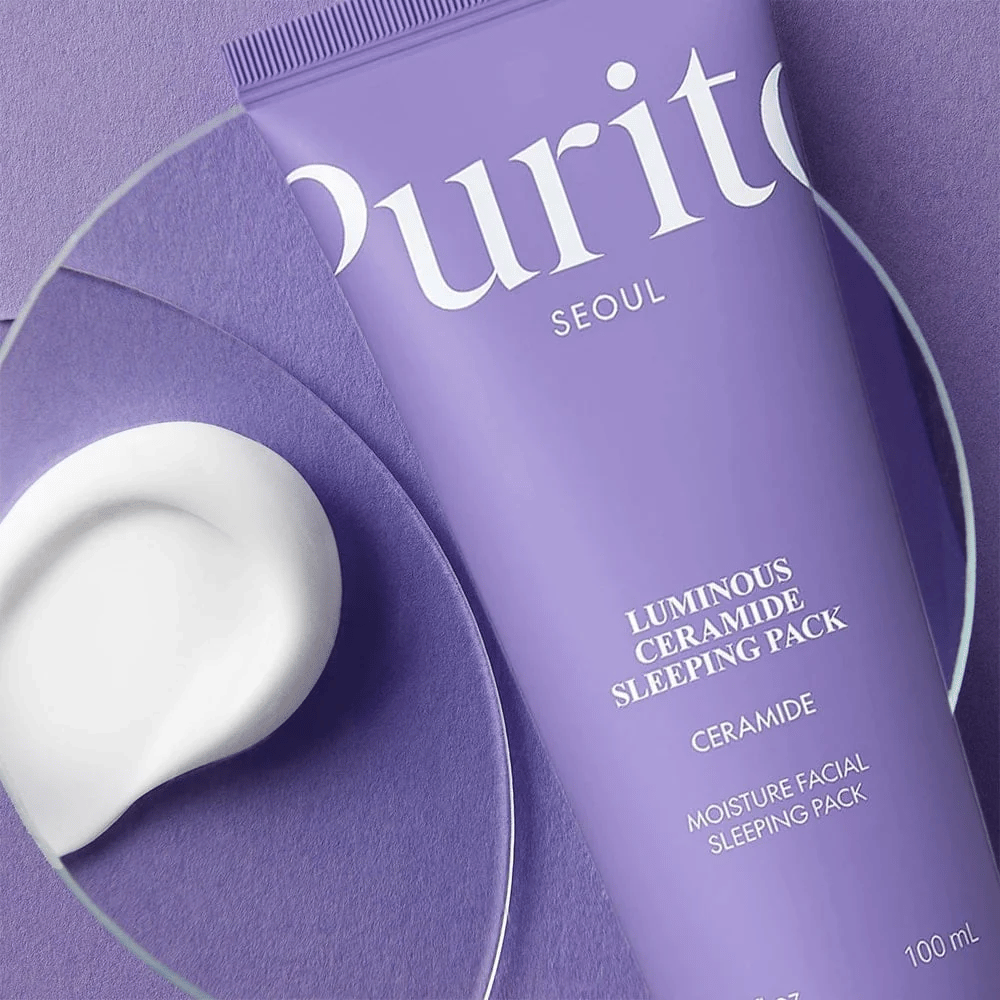 Purito Luminous Ceramide Sleeping Pack 100 ml – keramidipitoinen yönaamio, jossa on kermainen koostumus kuivalle ja kosteusköyhälle iholle