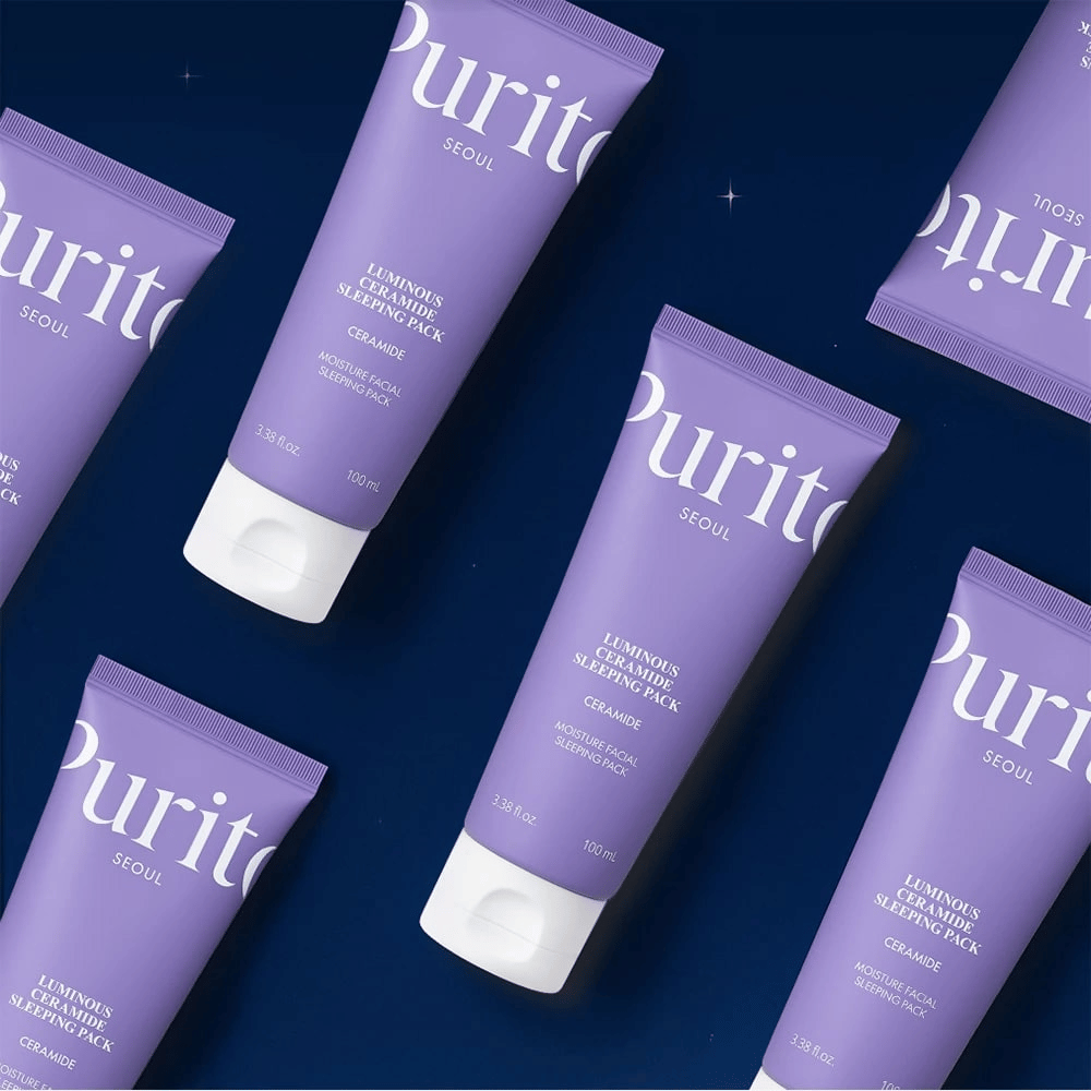 Purito SEOUL Luminous Ceramide Sleeping Pack – kosteuttava yönaamio, jossa on keramideja, jotka vahvistavat ihon suojakerrosta ja antavat hehkua